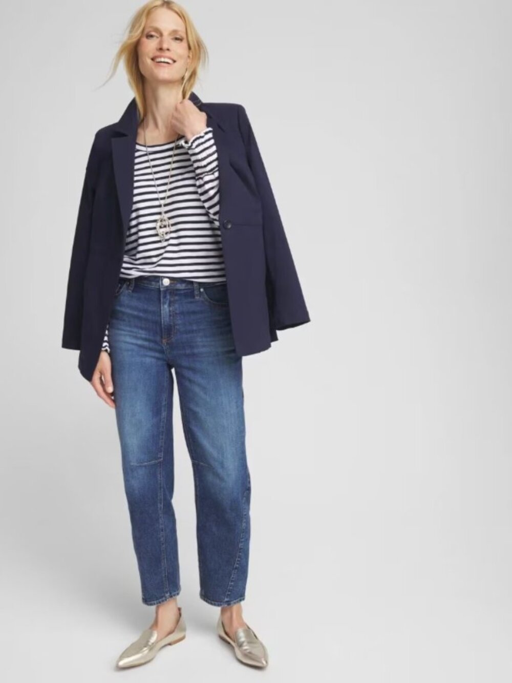 Chico's Relaxed Tapered Cropped Jeans